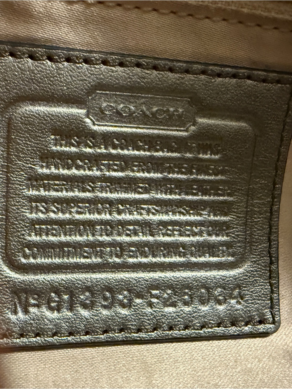 Coach Gray Python Patterned Tote with Metallic Trim - Picture 3 of 15